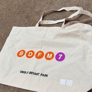 Exclusive NYC Uniqlo MTA tote bag Medium UNIQLO NEW York CITY BRYANT PARK TOTE